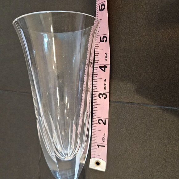 Three Cut Glass Heavy Champagne Flutes 8 1/2 inch high - Picture 6 of 10